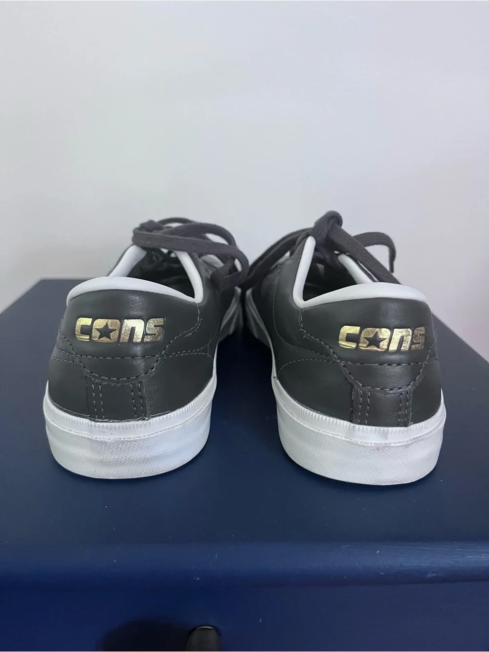 Converse Louis Lopez Pro Olive Green Leather Sneakers Men's Size 7.5 Women's 9 - Picture 4 of 7